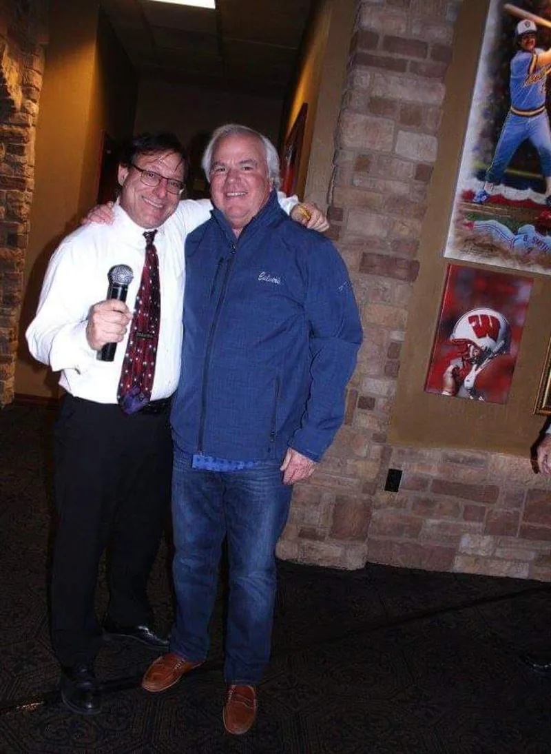 Scott with Craig Culver, founder of Culver's restaurants
