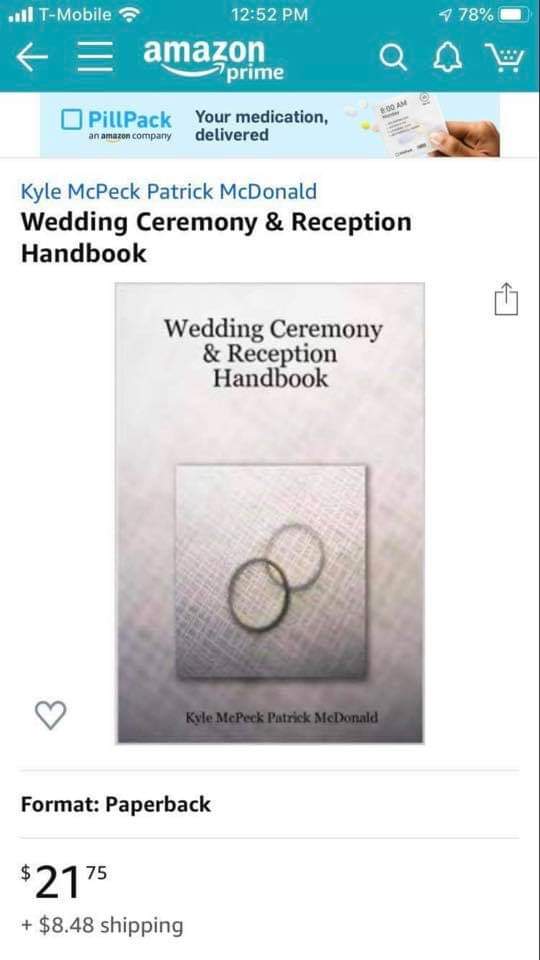 Pat M. Wedding Ceremony & Reception Handbook book cover